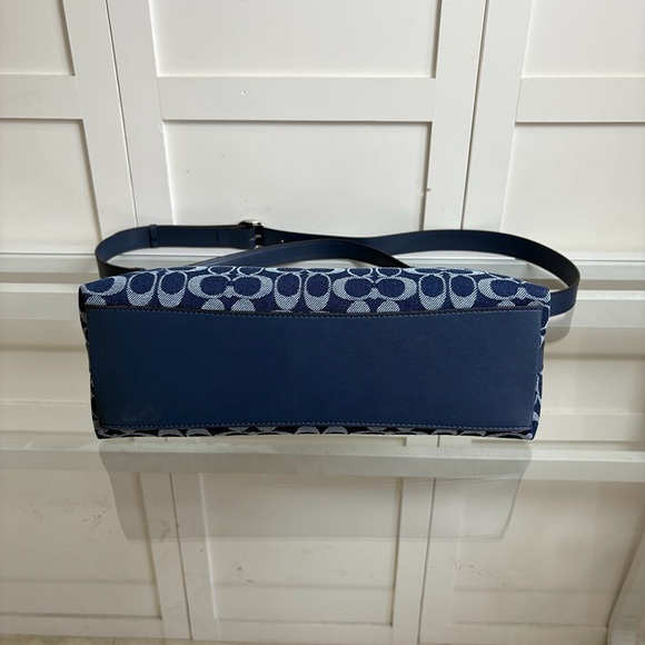 Coach Denim Monogram Canvas Shoulder Bag - Picture 6 of 9
